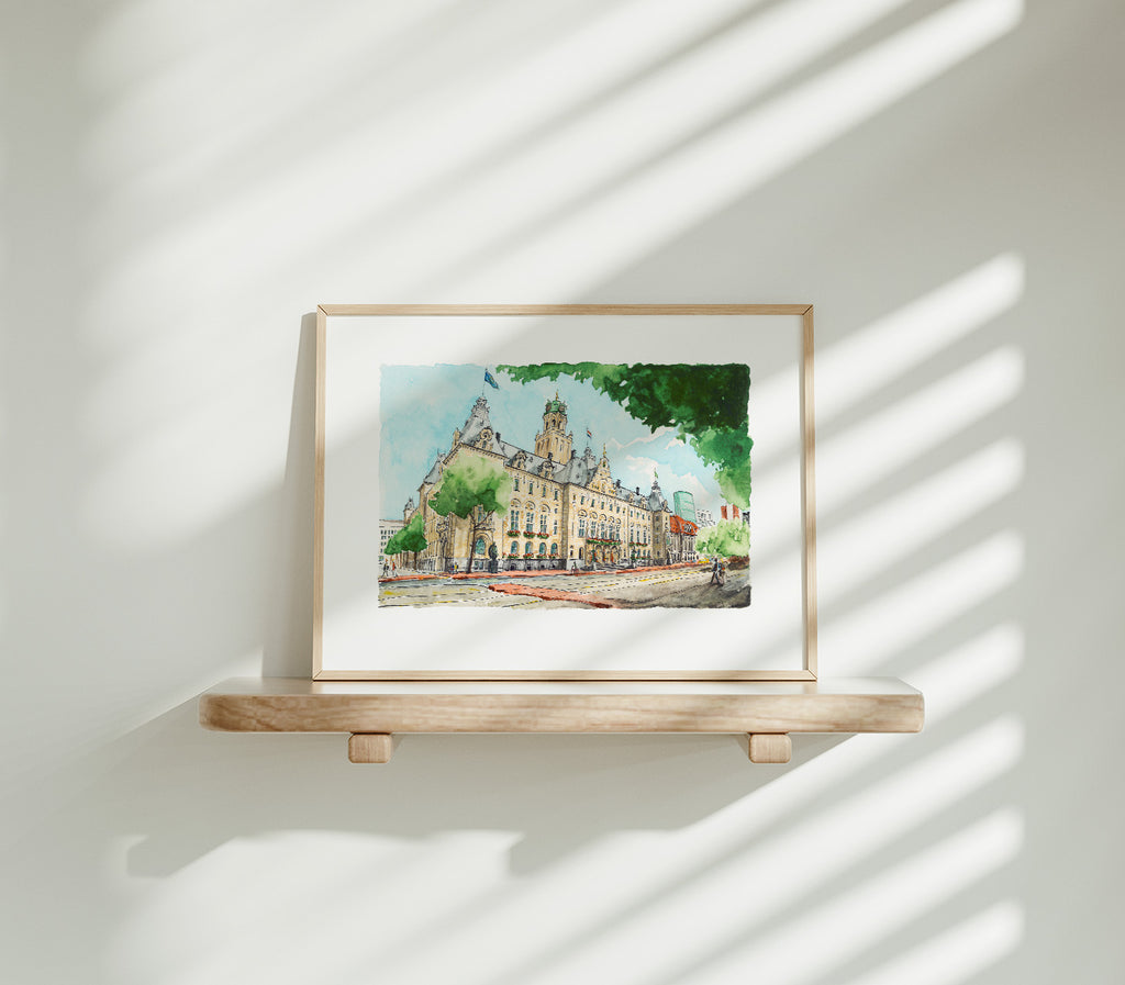 Art-print Stadhuis Rotterdam
