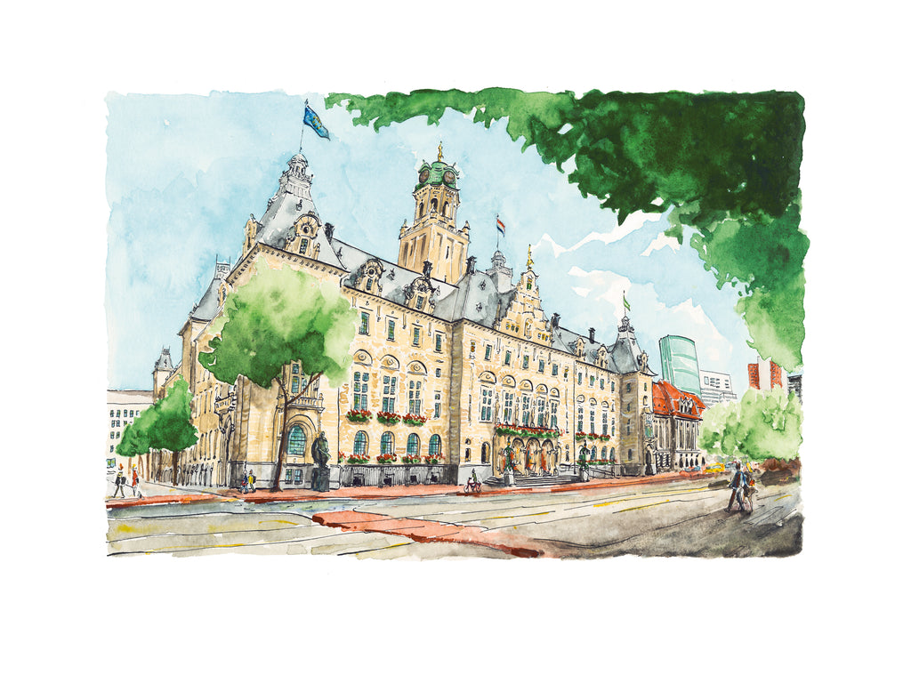 Art-print Stadhuis Rotterdam
