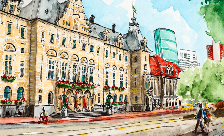 Art-print Stadhuis Rotterdam